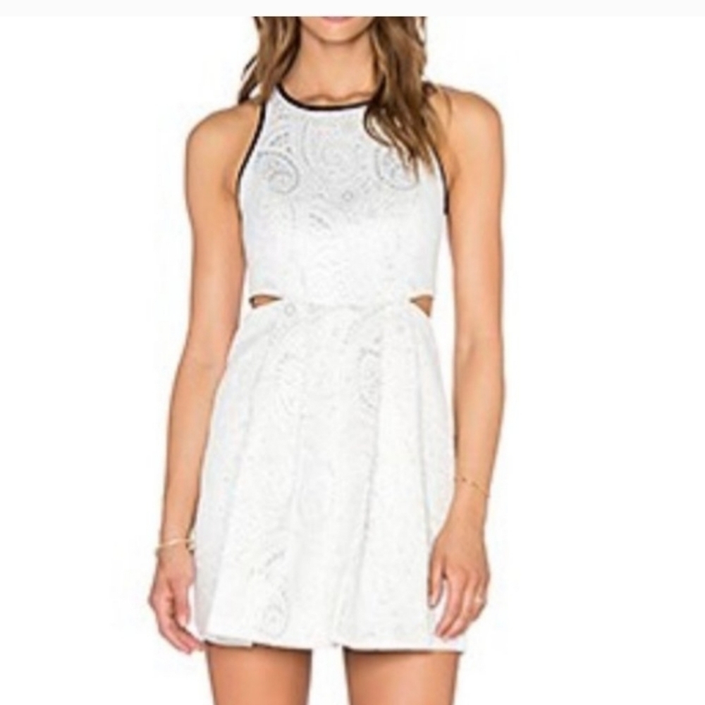 BCBG Whisper White Cut-out dress